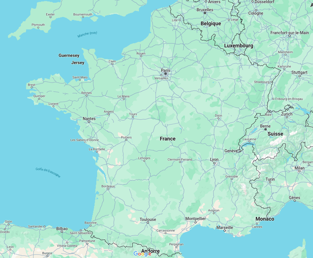 Comment Google Maps présente la France